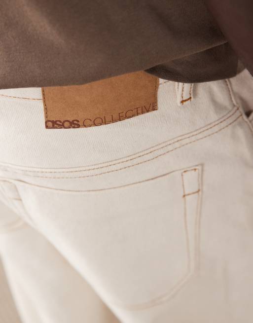 ASOS COLLECTIVE - AC-B253 - Jeans dritti classici in denim grezzo écru in coordinato, 3 di 6