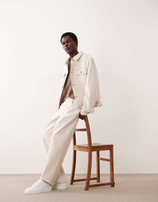 ASOS COLLECTIVE – Jeansowy zestaw w kolorze ecru, 2 z 3