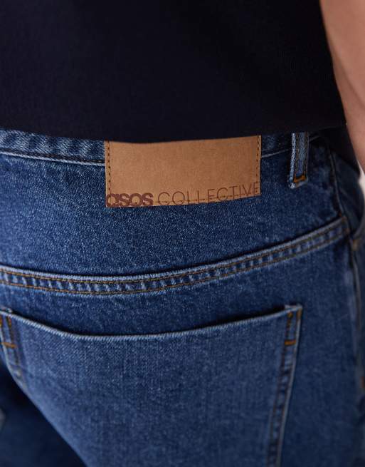 ASOS COLLECTIVE AC-B253 - Klassiske blå jeans i stonewash med lige pasform, 3 af 6