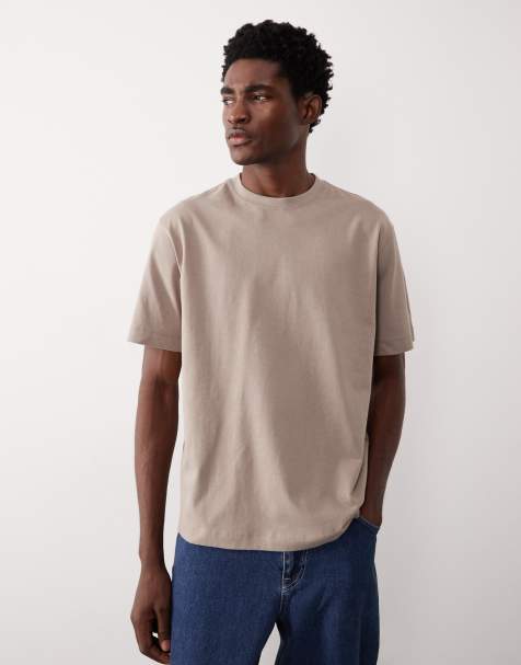 ASOS COLLECTIVE – AC-T-251 – Beige, kraftig t-shirt med karakteristisk passform - view 1
