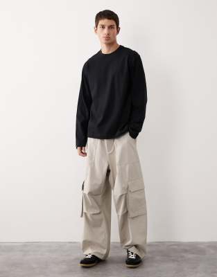 Asos Collective Ac-t-251 Signature Fit Heavyweight Long Sleeve T-shirt In Black