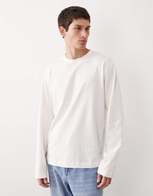 ASOS COLLECTIVE – AC-T-251 Signature – Gruby kremowy T-shirt z długimi rękawami