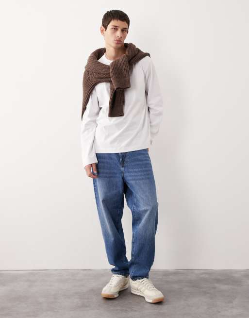 ASOS COLLECTIVE AC-T-251 - T-shirt classica pesante bianca a maniche lunghe, 2 di 7