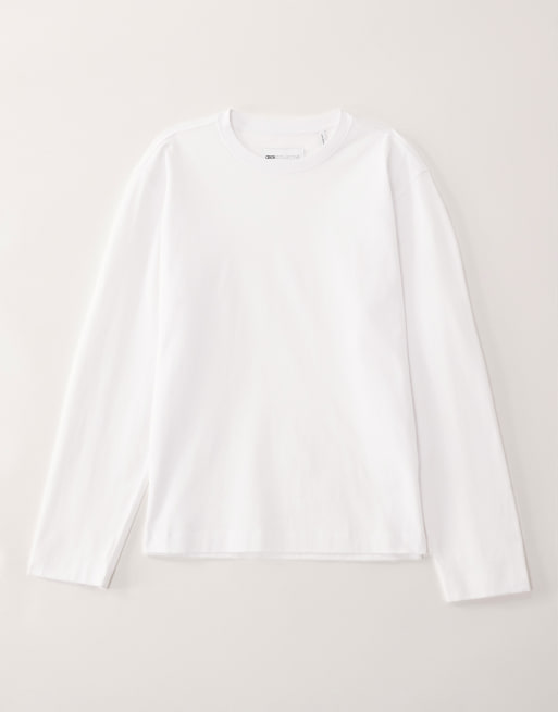 ASOS COLLECTIVE AC-T-251 - T-shirt classica pesante bianca a maniche lunghe, 6 di 7