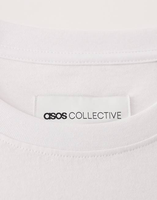 ASOS COLLECTIVE AC-T-251 - T-shirt classica pesante bianca a maniche lunghe, 7 di 7