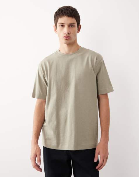 ASOS COLLECTIVE AC-T-251 - T-shirt classica pesante kaki pallido - view 1