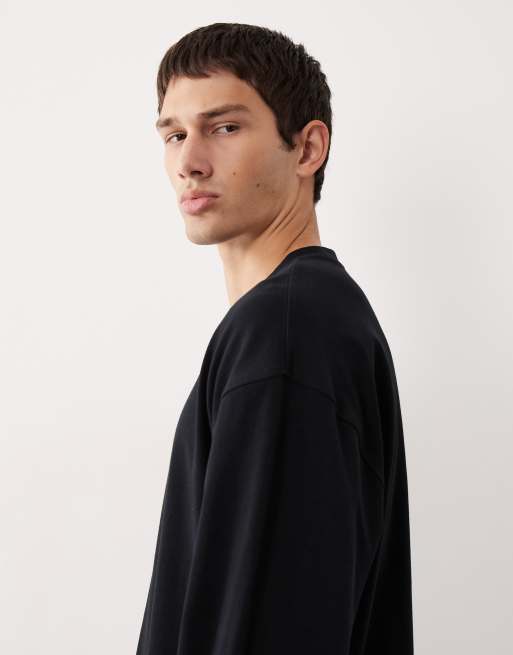 ASOS COLLECTIVE - AC-T-253 - Sort super kraftig oversized t-shirt med lange ærmer, 5 af 7