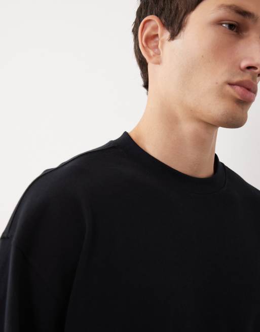 ASOS COLLECTIVE - AC-T-253 - Sort super kraftig oversized t-shirt med lange ærmer, 6 af 7