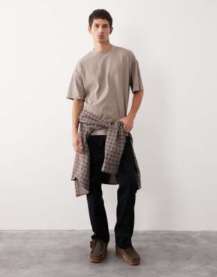 Asos Collective Ac-t-253 Super Heavyweight Oversized T-shirt In Gray