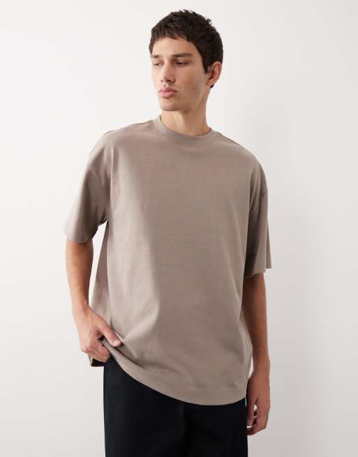 ASOS COLLECTIVE AC-T-253 super heavyweight oversized t-shirt in stone, 2 of 7