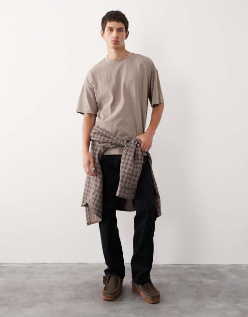 ASOS COLLECTIVE AC-T-253 super heavyweight oversized t-shirt in stone, 3 of 7