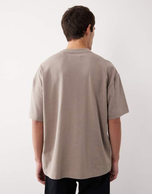 ASOS COLLECTIVE AC-T-253 super heavyweight oversized t-shirt in stone, 4 of 7