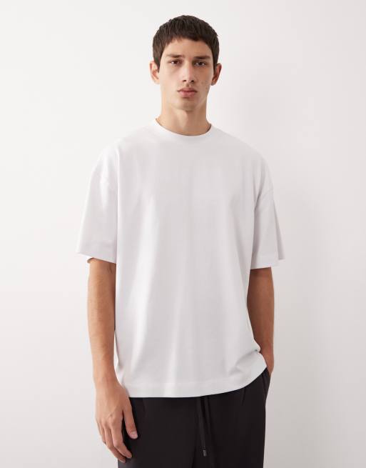 ASOS COLLECTIVE AC-T-253 - T-shirt classica molto pesante oversize bianca 