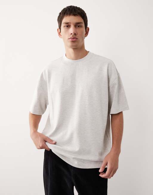 ASOS COLLECTIVE AC-T-253 - T-shirt classica molto pesante oversize grigio mélange