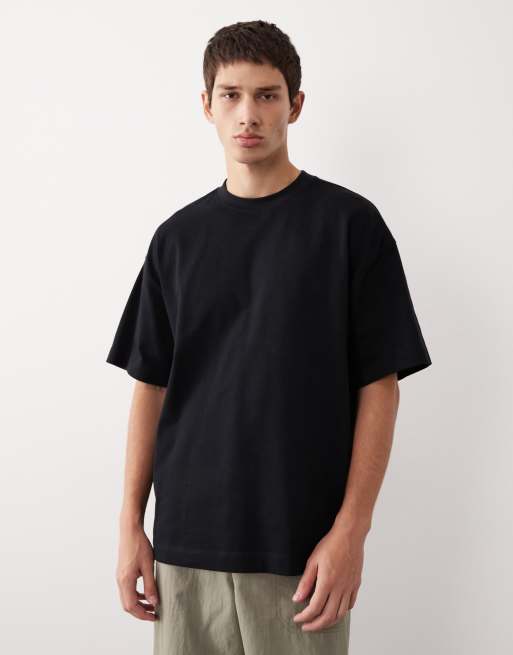 ASOS COLLECTIVE AC-T-253 - T-shirt classica molto pesante oversize nera