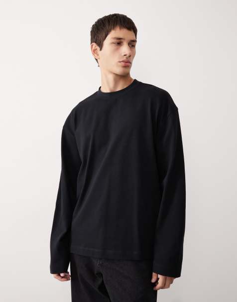 ASOS COLLECTIVE AC-T-253 - T-shirt molto pesante oversize nera a maniche lunghe - view 1