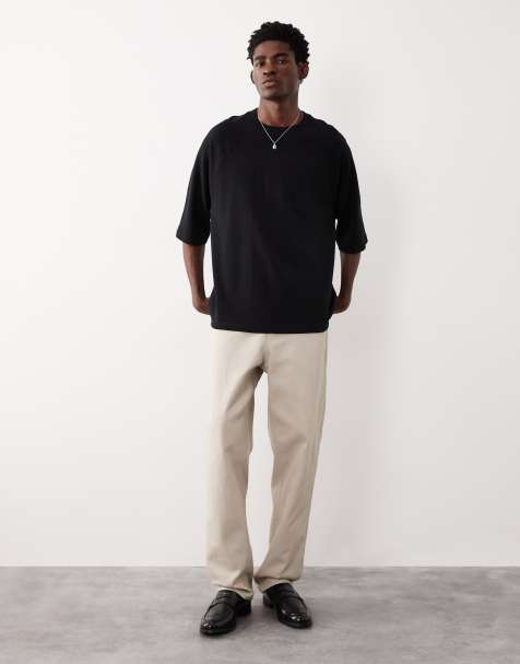 ASOS COLLECTIVE AC-T-255 interlock super oversized raglan t-shirt in black - view 1