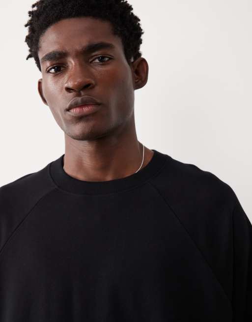 ASOS COLLECTIVE AC-T-255 - T-shirt ultra-oversize en maille interlock et manches raglan - Noir, 5 de 5