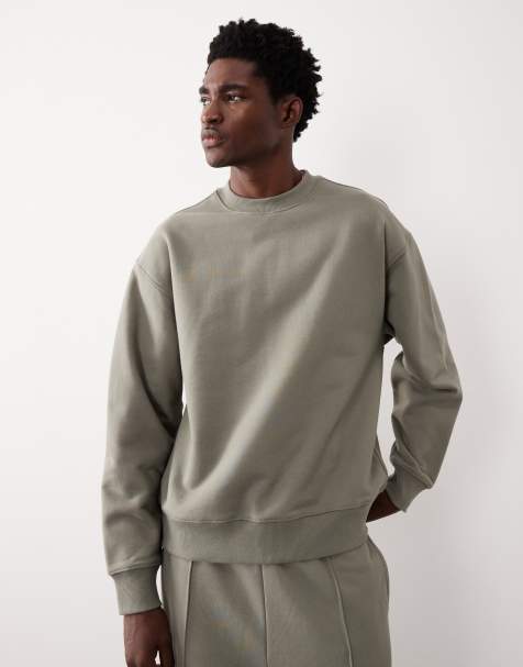 ASOS COLLECTIVE AC-T-2571 - Lys kakifarvet sweatshirt med rund hals og særlig pasform - view 1