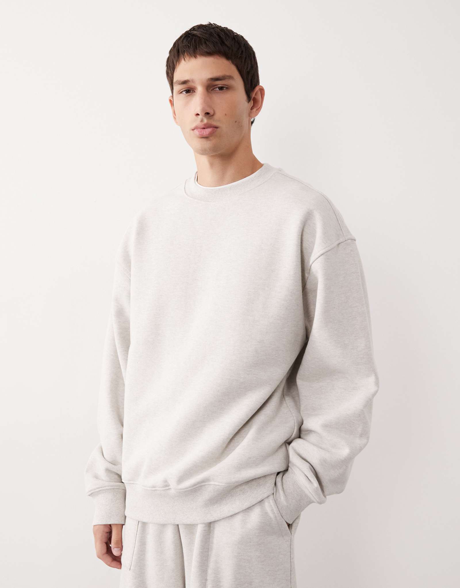 Фирменная толстовка ASOS COLLECTIVE AC-T-2571 с круглым вырезом горловины, цвет вереск