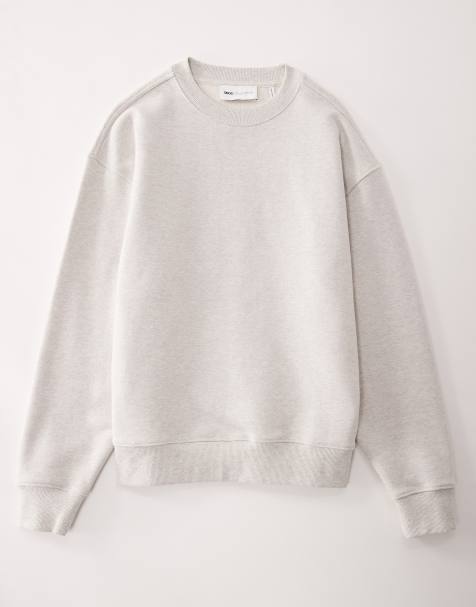 ASOS COLLECTIVE AC-T-2571 signature fit crew neck super heavyweight sweatshirt in heather gray - view 1