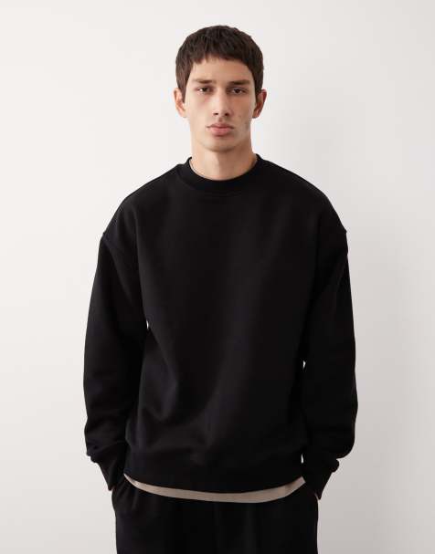 ASOS COLLECTIVE AC-T-2571 - Zwaar sweatshirt met signature pasvorm en ronde hals in zwart - view 1