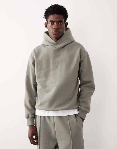 ASOS COLLECTIVE – AC-T-2572 – Blekt kakifärgad, extra kraftig huvtröja med kännetecknande passform - view 1