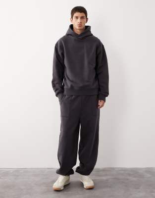 Asos Collective Ac-t-2572 Signature Fit Heavyweight Hoodie In Gray
