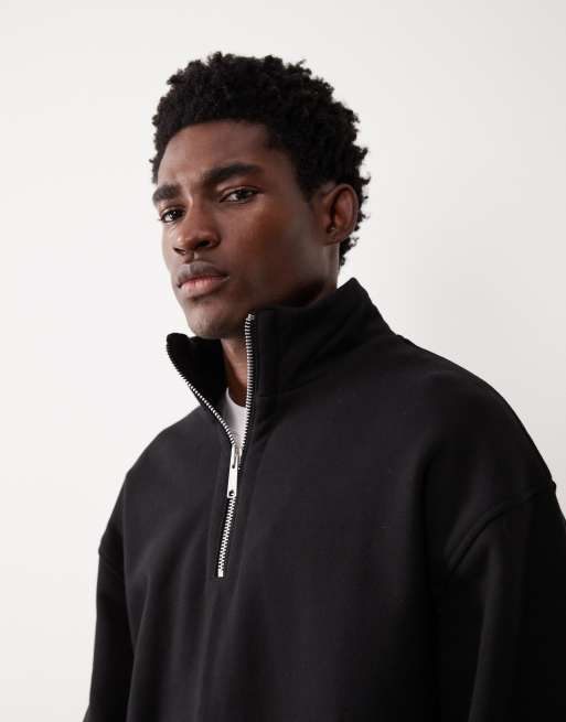 ASOS COLLECTIVE AC-T-2573 - Sweat signature ultra-épais à col cheminée zippé - Noir, 4 de 5