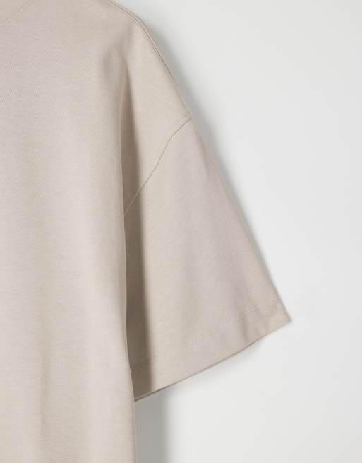 ASOS COLLECTIVE - Beige T-shirt i superkraftigt stof, 6 af 6