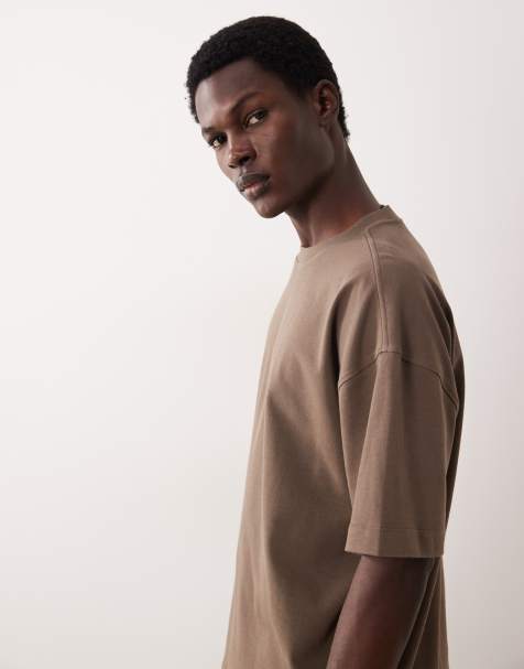 ASOS COLLECTIVE – Brązowy, bardzo gruby T-shirt oversize - view 1