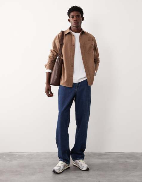 ASOS COLLECTIVE - Brun oversized overskjorte i uldblanding - view 1