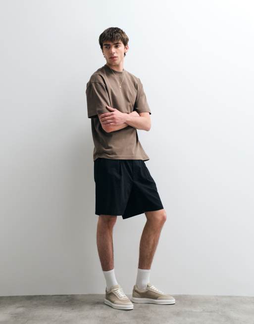 ASOS COLLECTIVE - Brun oversized T-shirt i superkraftigt stof, 2 af 5