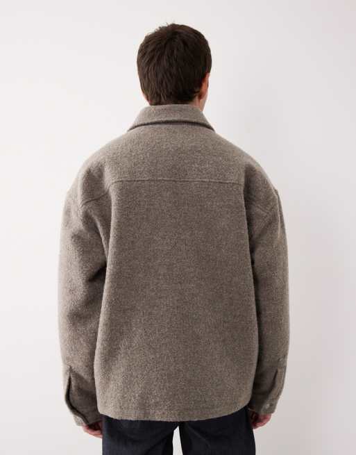 ASOS COLLECTIVE – Brun, quiltad skjortjacka i ylle, 3 av 7