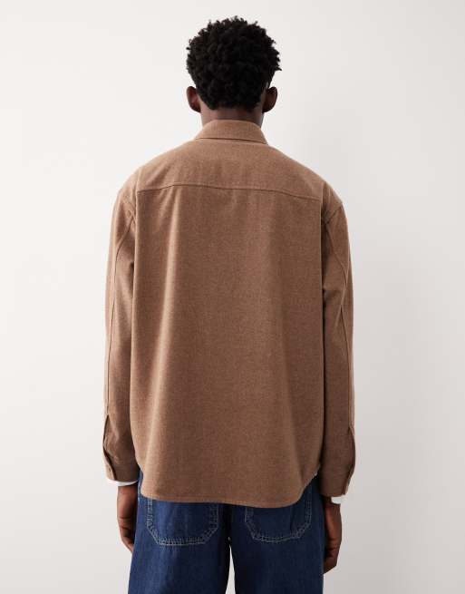 ASOS COLLECTIVE – Brun skjorta i oversized fit och yllemix , 3 av 7