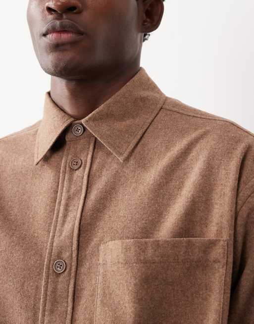 ASOS COLLECTIVE – Brun skjorta i oversized fit och yllemix , 5 av 7