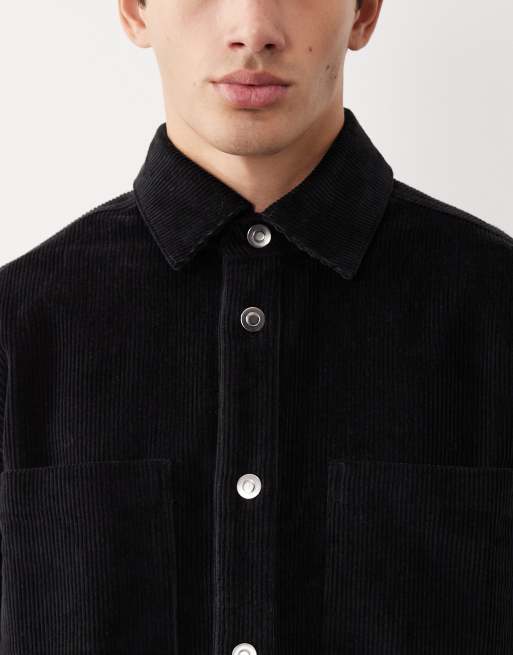 ASOS COLLECTIVE - Chemise décontractée d'ensemble en velours côtelé épais - Noir, 5 de 7
