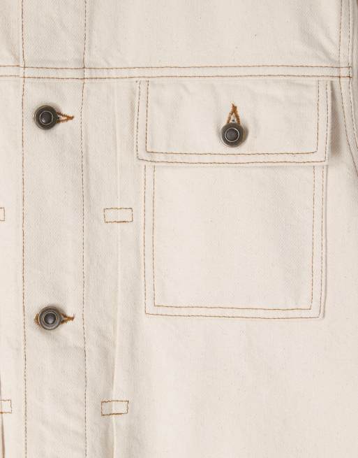 ASOS COLLECTIVE classic fit denim jacket in raw ecru (part of a set) , 6 of 6