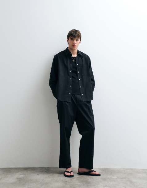 ASOS COLLECTIVE cotton with linen co-ord in black - view 1