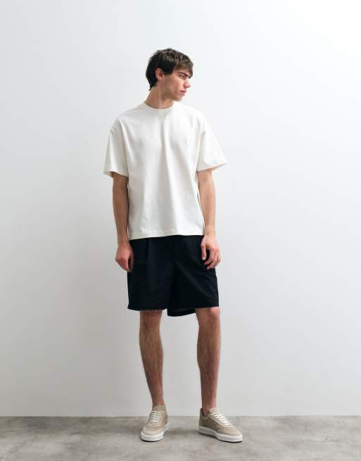 ASOS COLLECTIVE - Cremefarvet oversized T-shirt i superkraftigt stof, 2 af 5