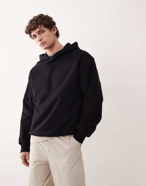 ASOS COLLECTIVE – Czarna bardzo gruba bluza oversize z kapturem - view 1