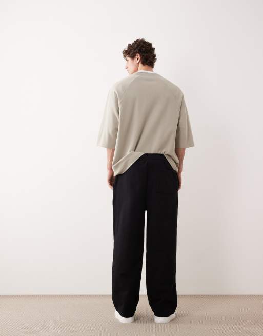 ASOS COLLECTIVE – Czarne bardzo grube joggersy o luźnym kroju, 3 z 6