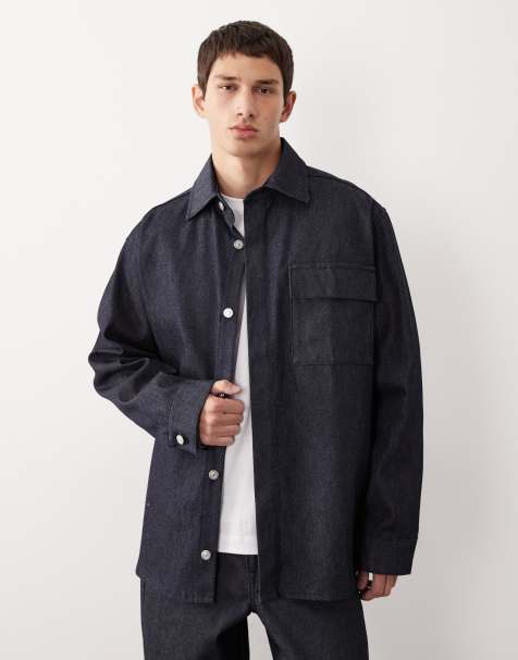 ASOS COLLECTIVE denim overshirt in raw denim - view 1