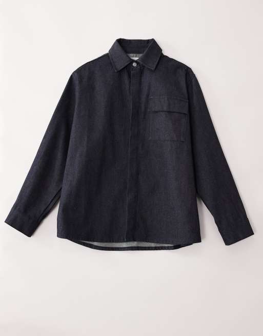 ASOS COLLECTIVE denim overshirt in raw denim , 6 of 7