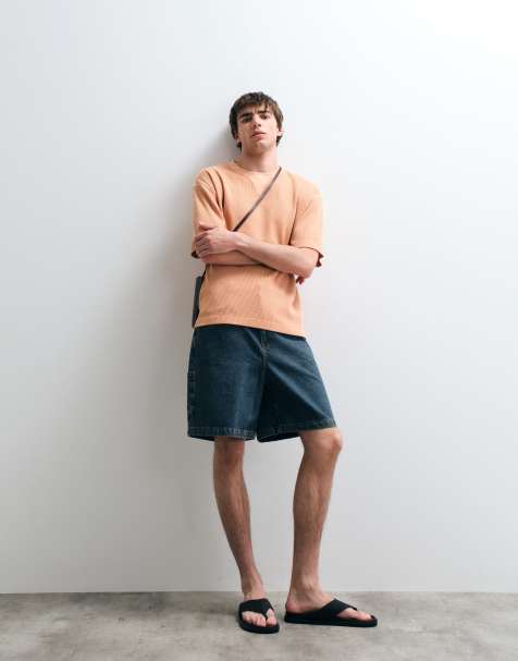 ASOS COLLECTIVE - Denimshorts med vide ben i indigoblå vask - view 1