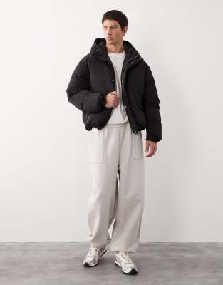 Asos Collective Down Fill Puffer Jacket In Black