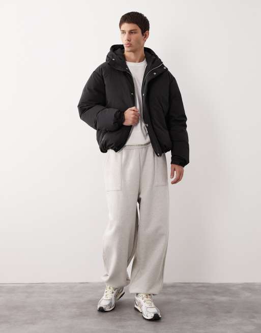 ASOS COLLECTIVE down fill puffer jacket in black, 2 of 7