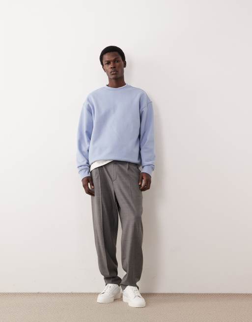 ASOS COLLECTIVE - Felpa oversize girocollo super pesante blu, 3 di 6