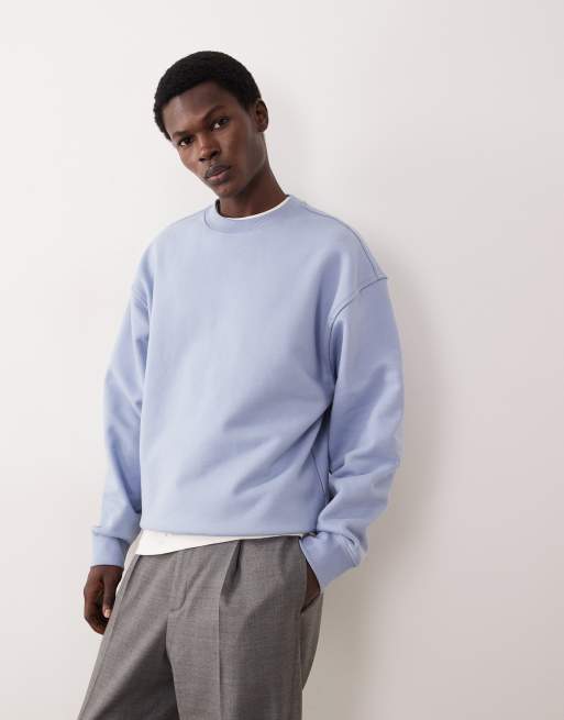 ASOS COLLECTIVE - Felpa oversize girocollo super pesante blu, 5 di 6