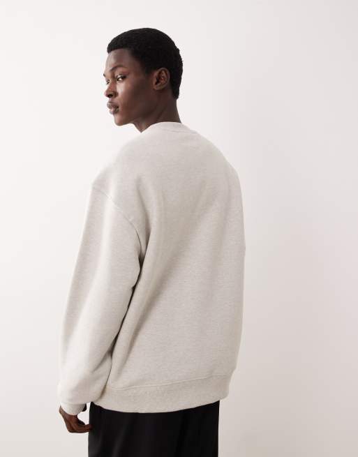 ASOS COLLECTIVE - Felpa oversize super pesante grigio mélange, 3 di 6
